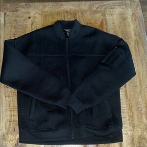 Forever 21 Black Zip Up Sweater with Stand-Up Collar
